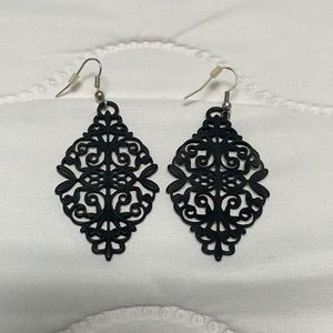 Black wooden earrings